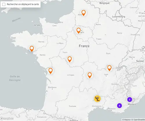 Carte de France des apiculteurs