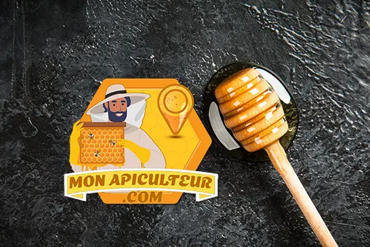 Miel - cuillère à miel - logo monapiculteur